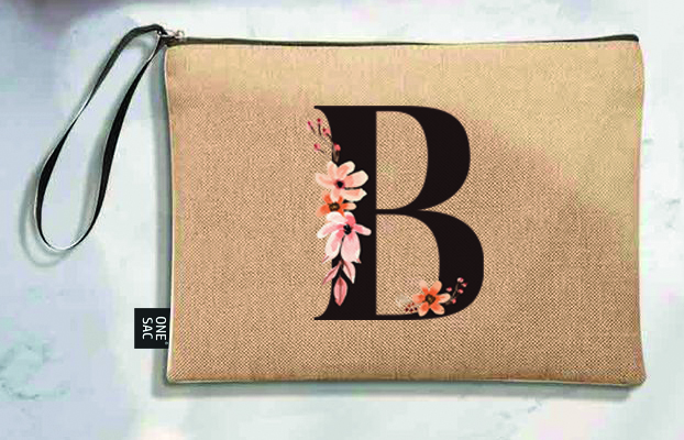 Bolso de mano letra b una pieza (diseño variado) (25×18×1 )